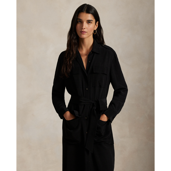 Belted Faille Shirtdress - thumbnail 3