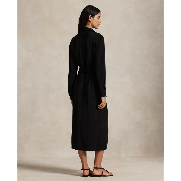 Belted Faille Shirtdress - thumbnail 4