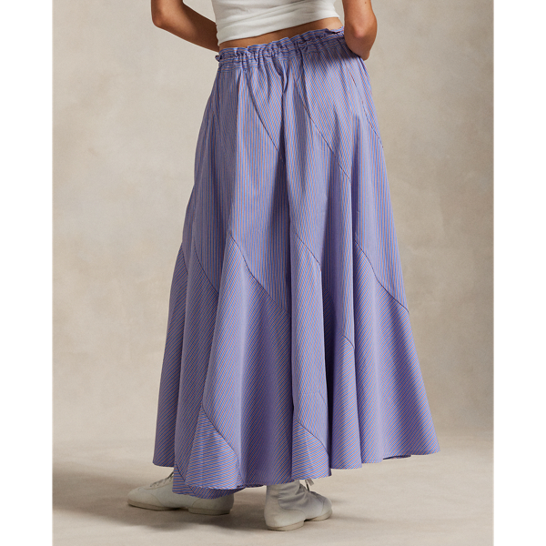 ストライプド コットン ドローストリング マキシスカート | ラルフ