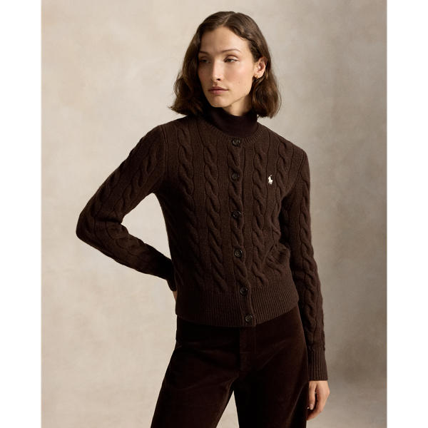 Cable-Knit Wool-Cashmere Cardigan