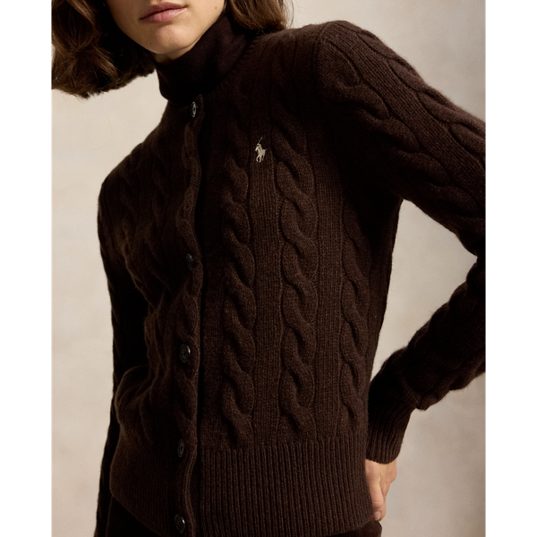 Cable-Knit Wool-Cashmere Cardigan