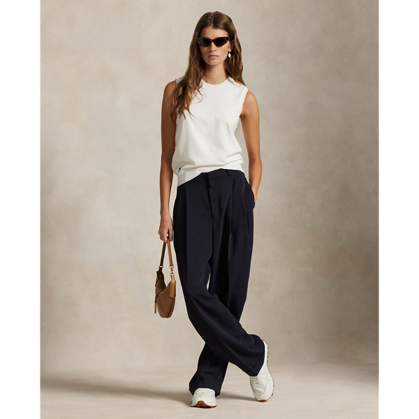 美品　ラルフローレンコレクション　レディース　カシミヤクルーネックセーター　Ｓ ケーブル ウールカシミヤ クルーネック セーター （ニット