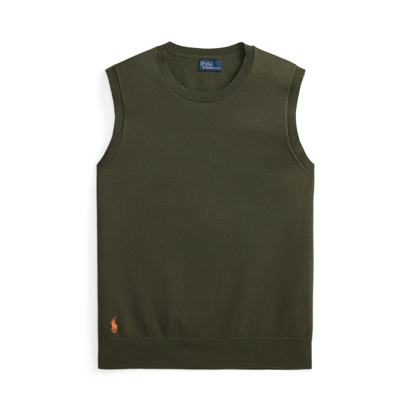 Свитер Ralph Lauren Sleeveless Crewneck, цвет: Оливковый — фото 6