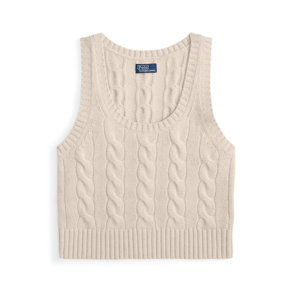 ★★POLO RALPH LAUREN★★ W Cable Knit Sleeveless Sweater Be Polo Ralph Lauren Cable-Knit Cotton Cropped Sweater Vest