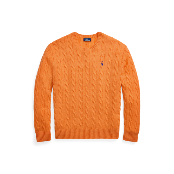 ★★POLO RALPH LAUREN★★ W Logo Cable Knit Crew Neck Cotton Cable-Knit Cotton Crewneck Sweater | Ralph Lauren