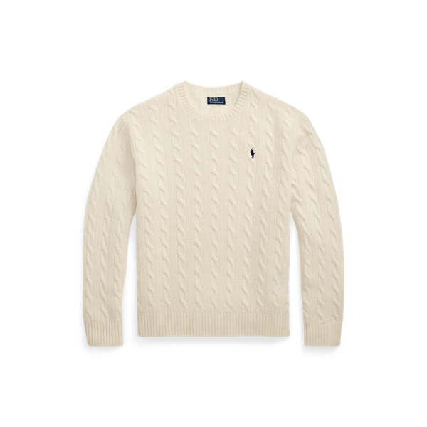Cable-Knit Wool-Cashmere Polo Sweater