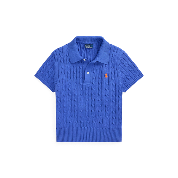 美品　POLO RALPH LAUREN クロップドポロシャツ　ケーブルニット ケーブルニット クロップド ポロシャツ | ポロ ラルフ ローレン