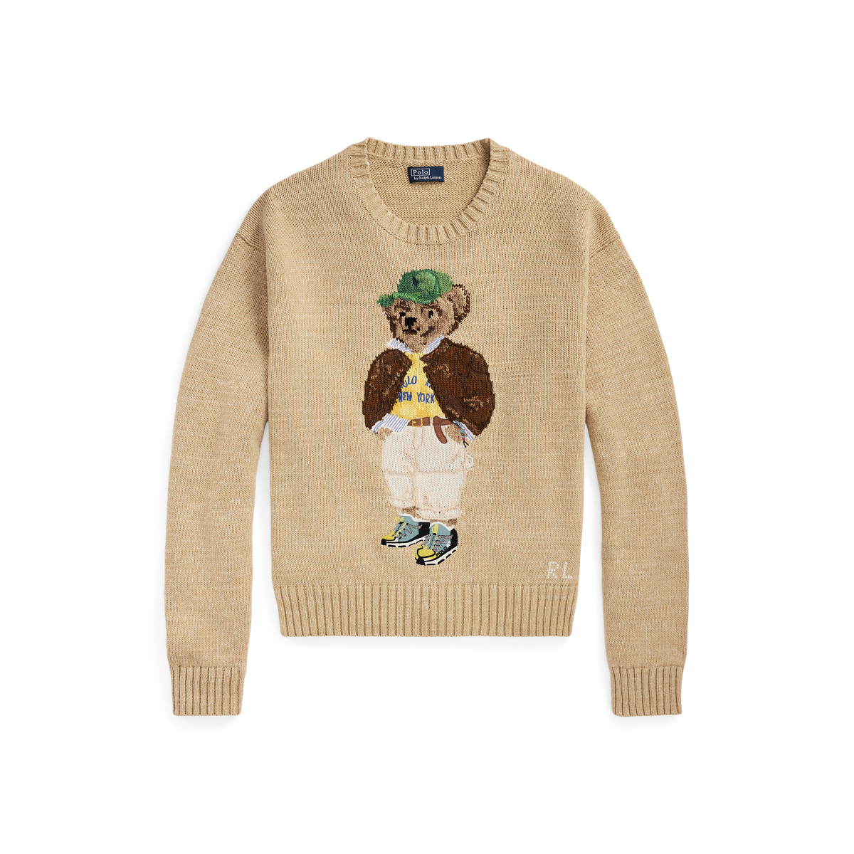 Polo Bear Cotton Crewneck Sweater