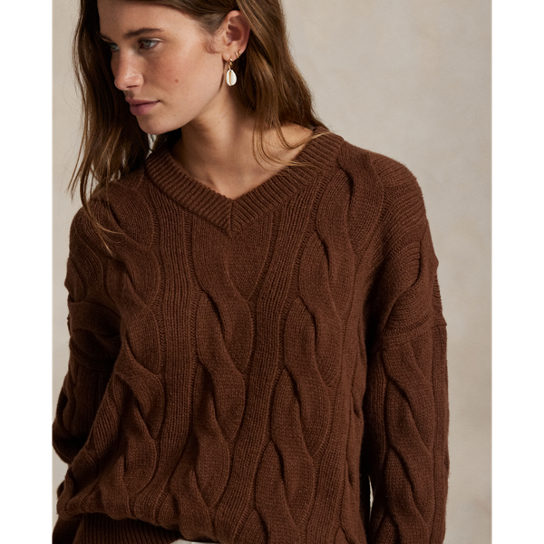 ポロ ラルフローレン　ケーブル　ニット　セーター　カシミヤ　Ｖネック ケーブルニット ウールカシミヤ Vネック セーター | ラルフ