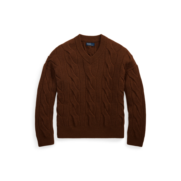 ポロ ラルフローレン　ケーブル　ニット　セーター　カシミヤ　Ｖネック ケーブルニット ウールカシミヤ Vネック セーター | ラルフ