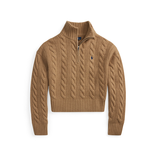 Cable Wool-Cashmere Half-Zip Sweater