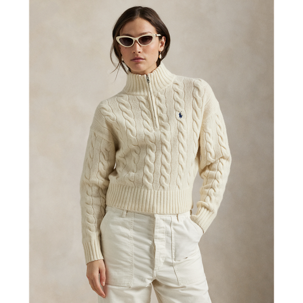 90s　ラルフローレン　ハーフジップ　ケーブルニット　シルク　カシミヤ　青　S 90s希少】Ralph Lauren グリーン ハーフジップ セーター - メルカリ