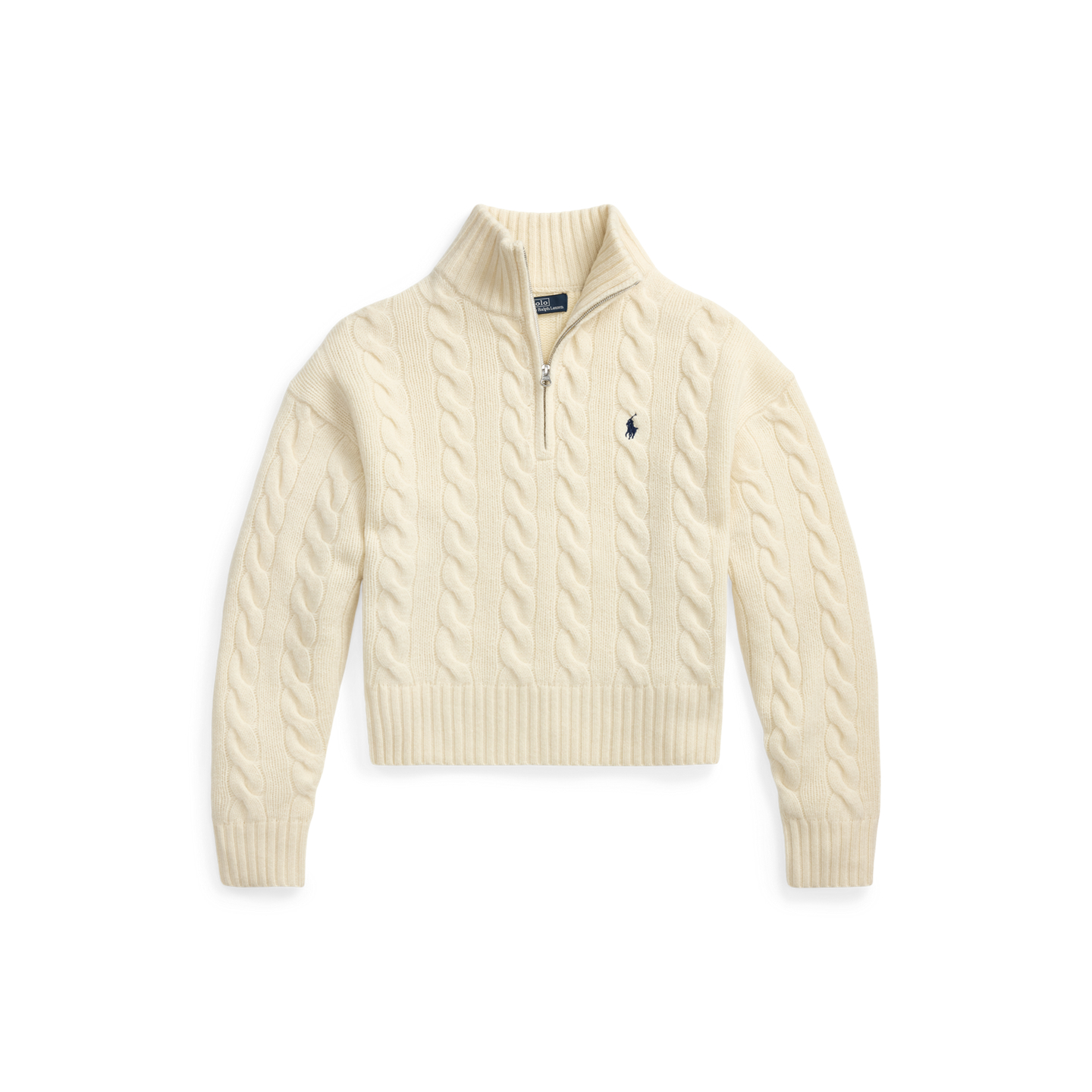 Женский свитер Ralph Lauren Cable Wool-Cashmere Half-Zip, цвет: Кремовый — фото 4