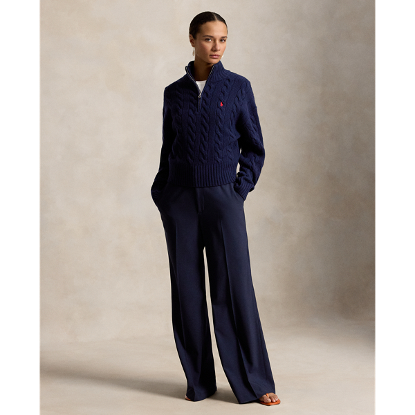 ケーブル ウールカシミヤ ハーフジップ セーター | ラルフ ローレン