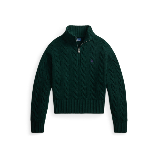 Polo Ralph Lauren 케이블 울 캐시미어 하프 지퍼 스웨터 1