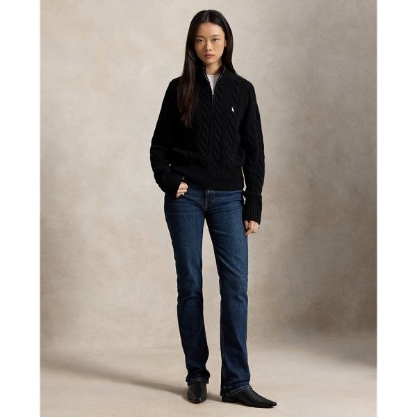 Cable Wool-Cashmere Half-Zip Jumper