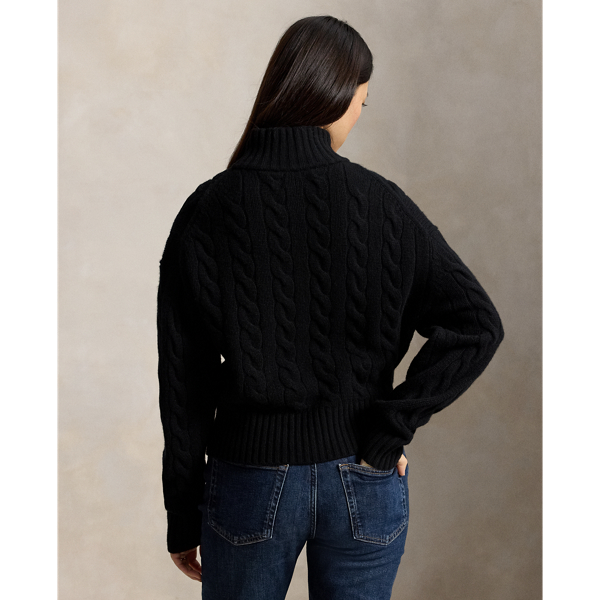 Cable Wool-Cashmere Half-Zip Jumper