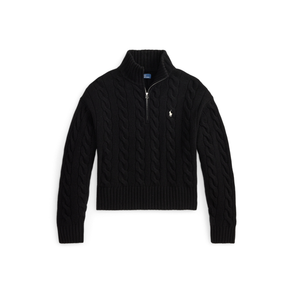 Cable Wool-Cashmere Half-Zip Jumper