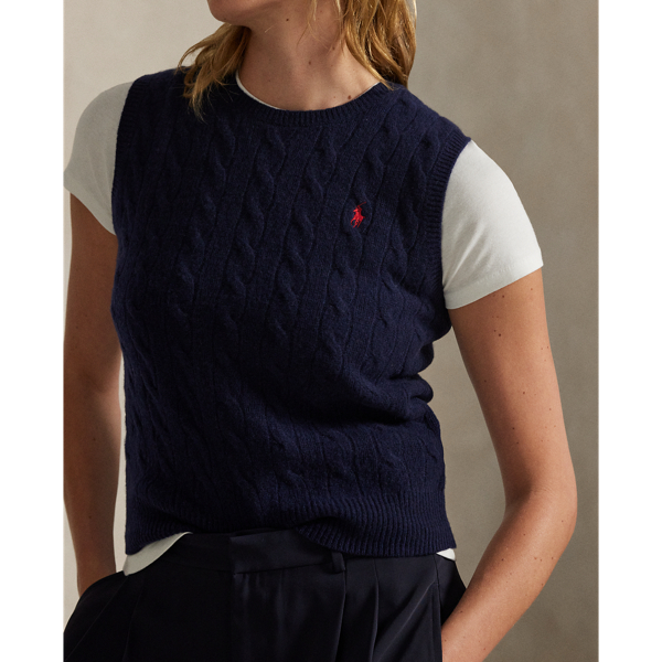 ケーブルニット ウールカシミヤ セーター ベスト | ラルフ ローレン