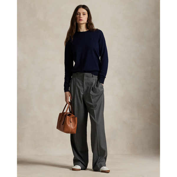 Wollpullover mit Rundhalsausschnitt