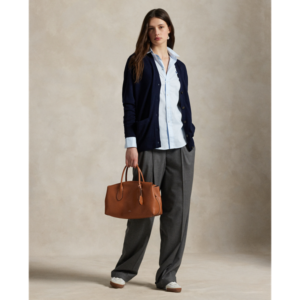 美品　ＲALPH LAUREN SPORT　ロングカーディガン　Ｌ　ネイビー ウール Vネック ロング カーディガン | ラルフ ローレン公式