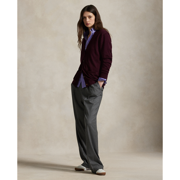 Wollcardigan mit V-Ausschnitt Polo Ralph Lauren in Antik-Weinrot meliert 4