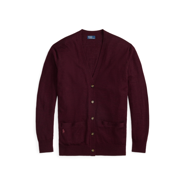 Wollcardigan mit V-Ausschnitt Polo Ralph Lauren in Antik-Weinrot meliert 2