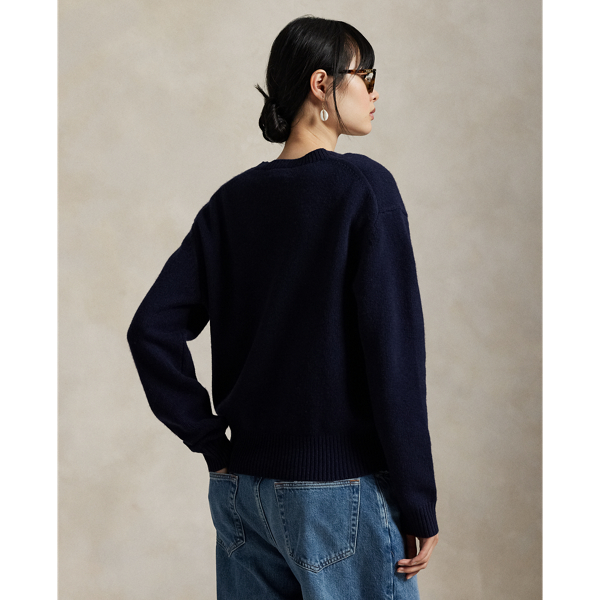 未使用 ポロラルフローレン ジョッキーポロベアウールカシミヤセーター S 紺 Polo ベア ウールカシミヤブレンド セーター | ラルフ ローレン