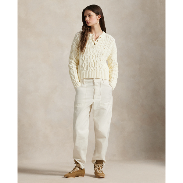 LAUREN RALPH LAUREN / ローレン ラルフ ローレン リブニット ヘンリーネック セーター LAUREN RALPH ニット セーター リブニット ヘンリーネック