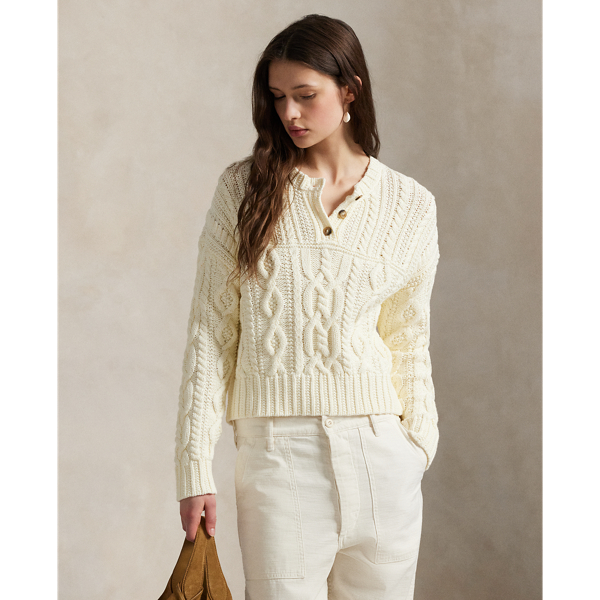 ローレン ラルフ ローレン LAUREN RALPH LAUREN リブニット ヘンリーネック セーター （101ナチュラル） ローレン ラルフ ローレン LAUREN RALPH LAUREN リブニット