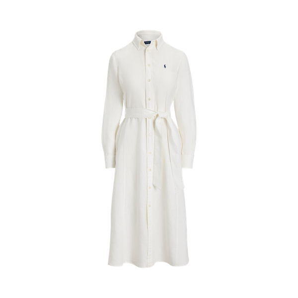 Belted Linen Shirtdress Polo Ralph Lauren en Blanc 2