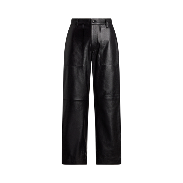 【Poro ralph lauren】leather pants 4 Ralph Lauren Leather Pants Riding Style Zipper Ankles and