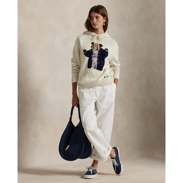 【注目】PoloRalphLaurenベアセーターGirl大人もOKクリーム Polo ベア クルーネック セーター | ラルフ ローレン公式