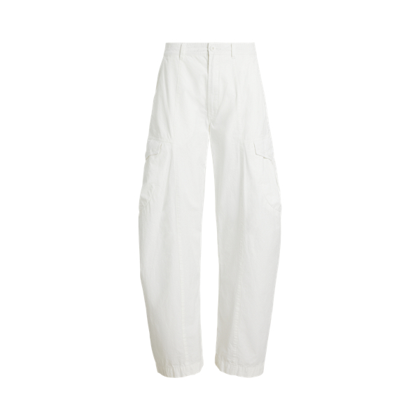 Curved-Leg Cotton Cargo Trousers
