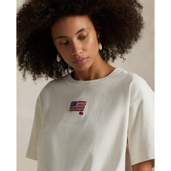 フラッグ コットン ジャージー クロップド Tシャツ | ラルフ