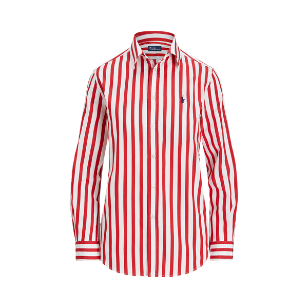 Camicia in cotone a righe Classic-Fit