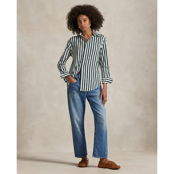 Classic-Fit Baumwollhemd mit Streifen Polo Ralph Lauren in Achat-Moos/Wei&szlig; gestreift 3