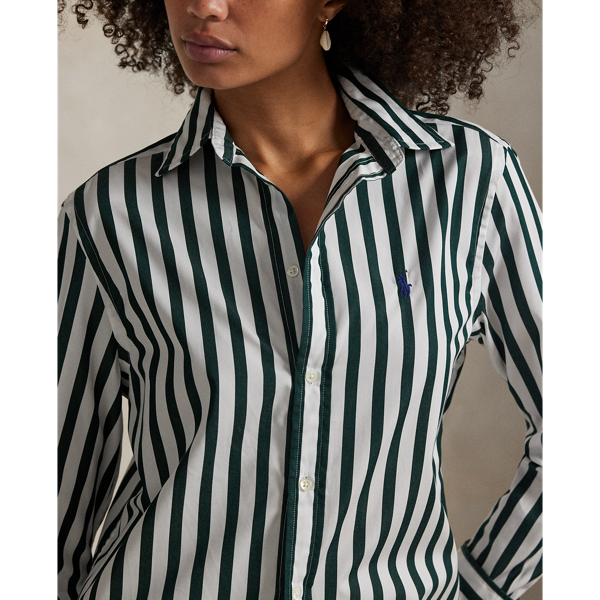 Classic-Fit Baumwollhemd mit Streifen Polo Ralph Lauren in Achat-Moos/Wei&szlig; gestreift 5