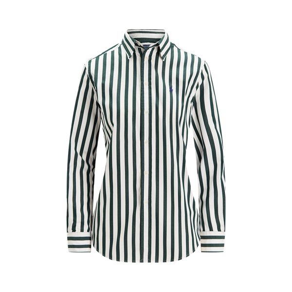 Classic-Fit Baumwollhemd mit Streifen Polo Ralph Lauren in Achat-Moos/Wei&szlig; gestreift 2