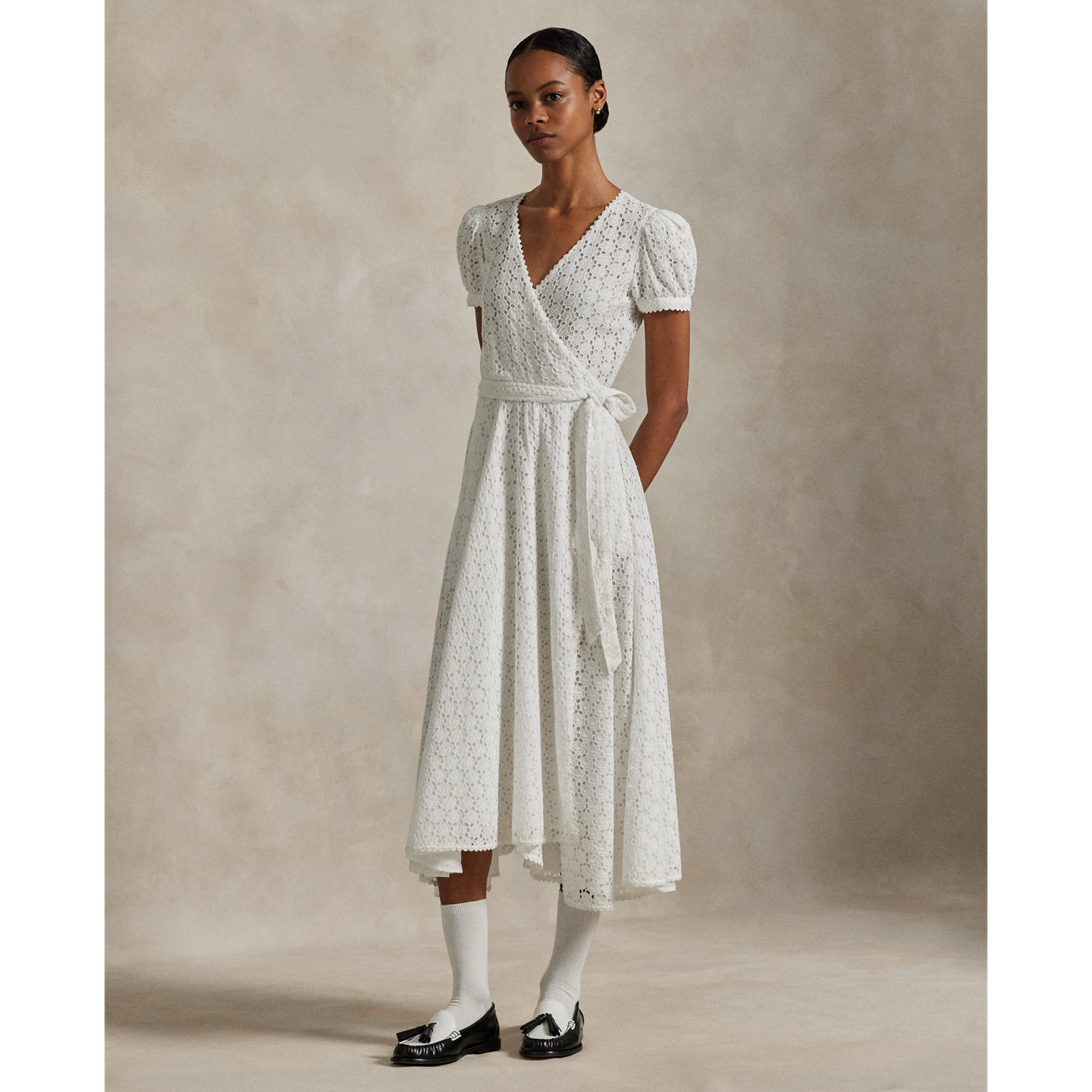 Женское платье Ralph Lauren The Spelman College Wrap, цвет: Белый — фото 4