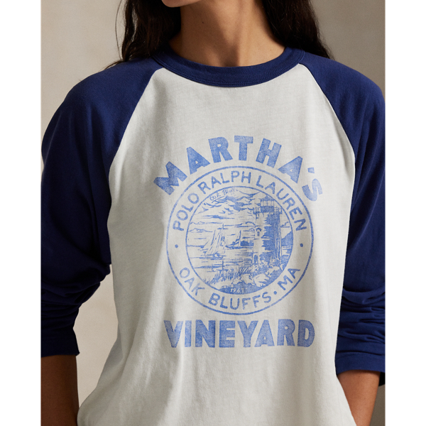 Trophy Cream/Fresh Water The Oak Bluffs Baseball Tee Polo Ralph Lauren 9