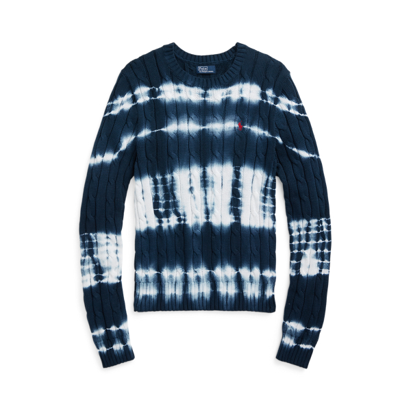 Tie-Dye Cable-Knit Cotton Jumper