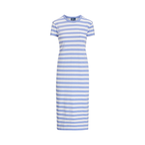 Striped Cotton Pocket Tee Dress 
