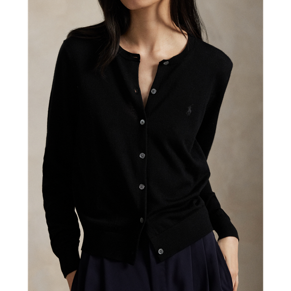 Polo Ralph Lauren 울 크루넥 카디건 폴로 블랙 6