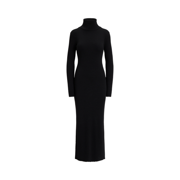 Geripptes Rollkragenkleid
