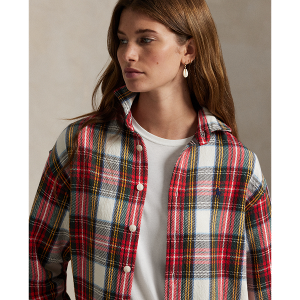 Relaxed Fit Plaid Cotton Twill Shirt