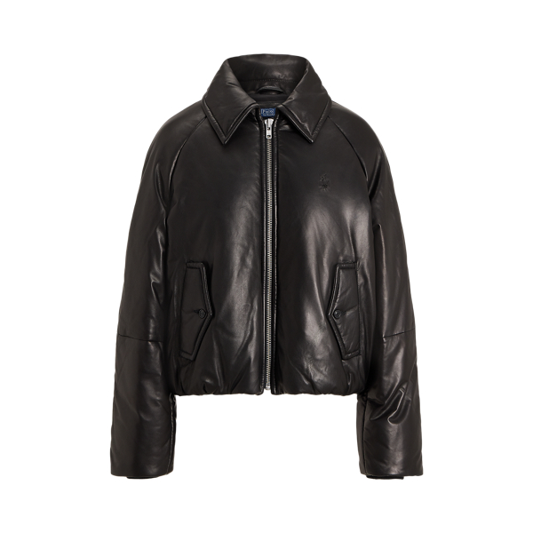Pufferjacke aus Leder