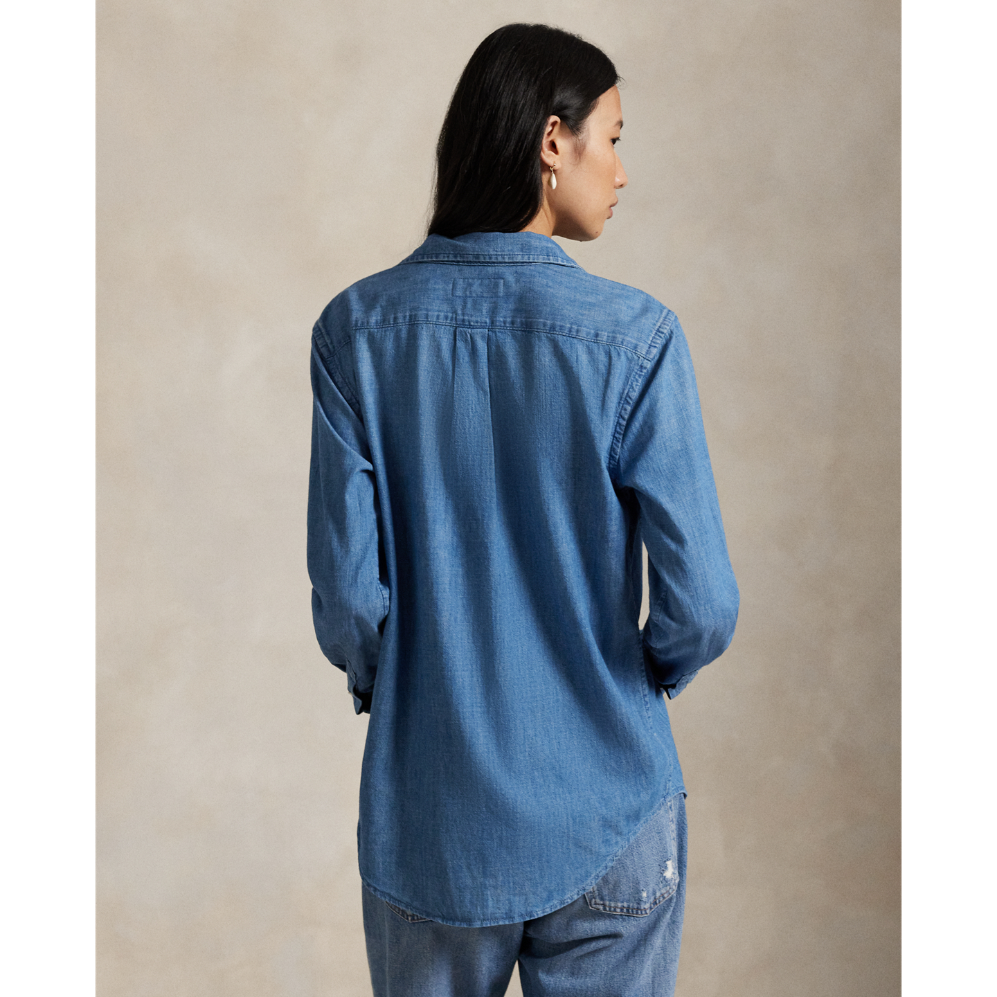 Женская рубашка Ralph Lauren Classic Fit Denim Shirt, цвет: Варёный — фото 2