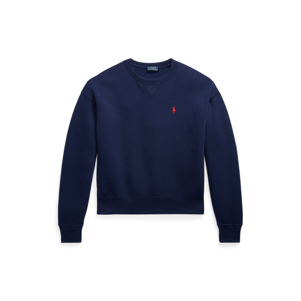 Fleece sweatshirt met ronde hals