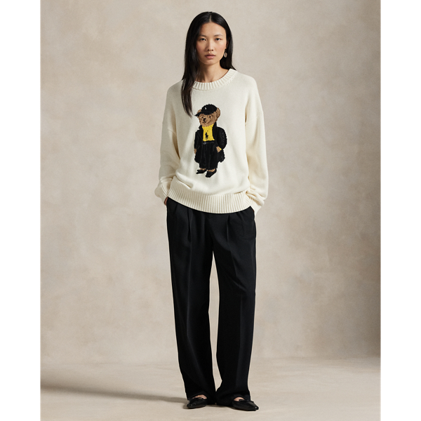 Polo Bear Cotton Crewneck Sweater